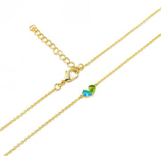 Ocean topaz necklace with adjustable chain featuring a shimmering blue topaz gemstone suspended on a versatile-length chain for elegant, seaside-inspired style.